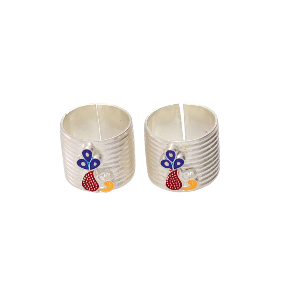 Enamel Peacock Adjustable Toe Ring