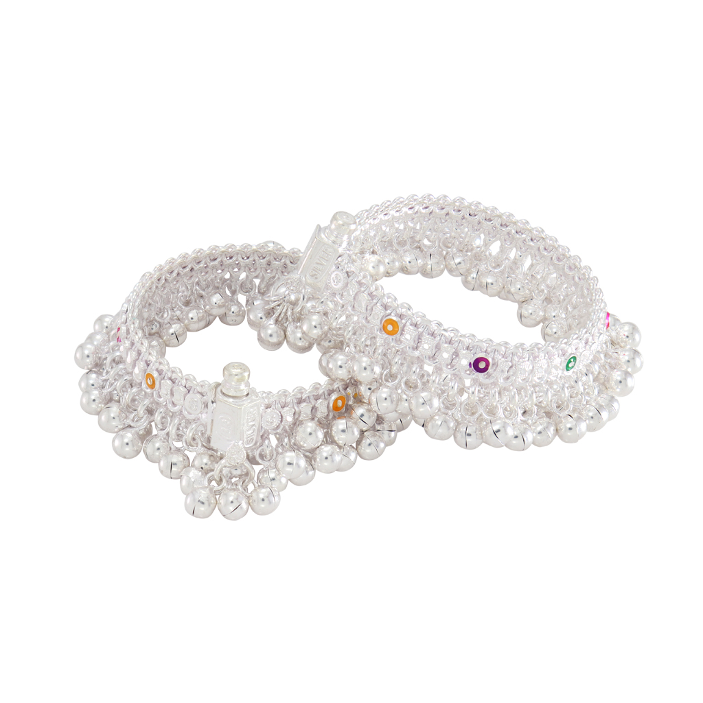Silver Jaldra Ghungroos Anklet for Babies Silver Jaldra Ghungroos Anklet for Babies