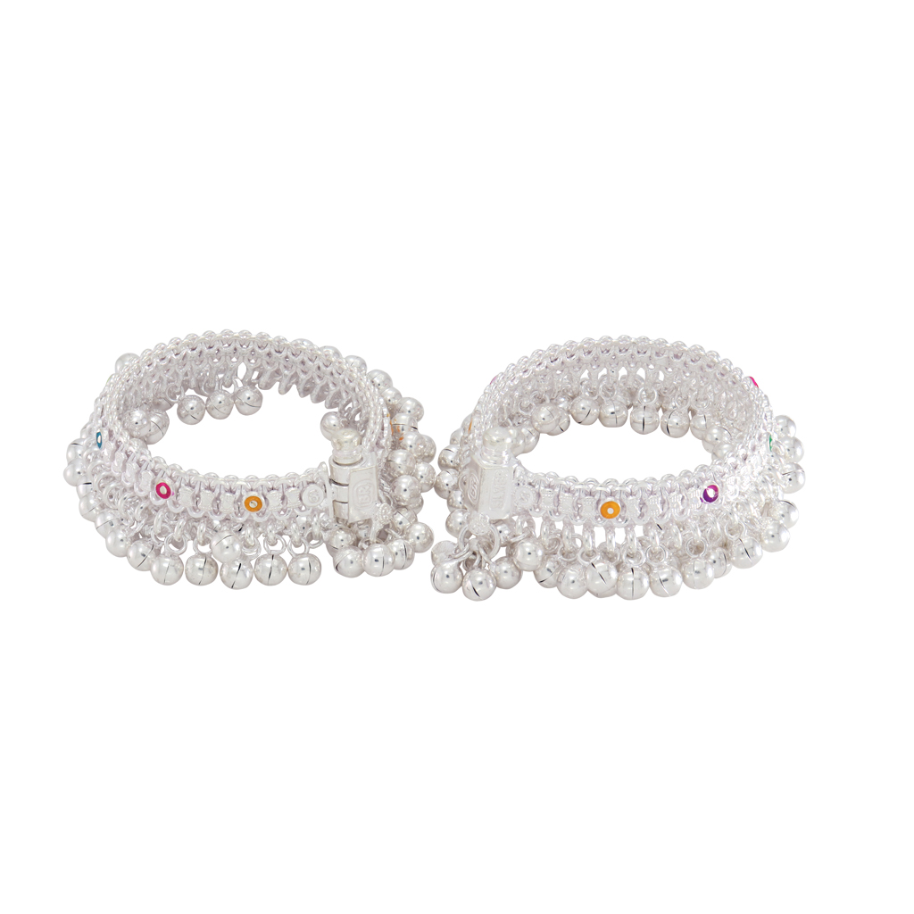 Silver Jaldra Ghungroos Anklet for Babies Silver Jaldra Ghungroos Anklet for Babies