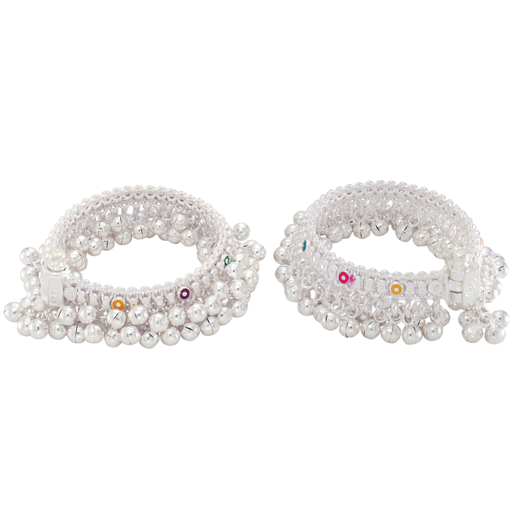 Silver Jaldra Ghungroos Anklet for Babies Silver Jaldra Ghungroos Anklet for Babies