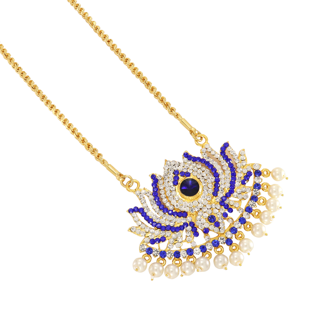 Gold-Plated Murukku Chain with Stone Lotus Pendant – Traditional Designer Jewelry Gold-Plated Murukku Chain with Stone Lotus Pendant – Traditional Designer Jewelry