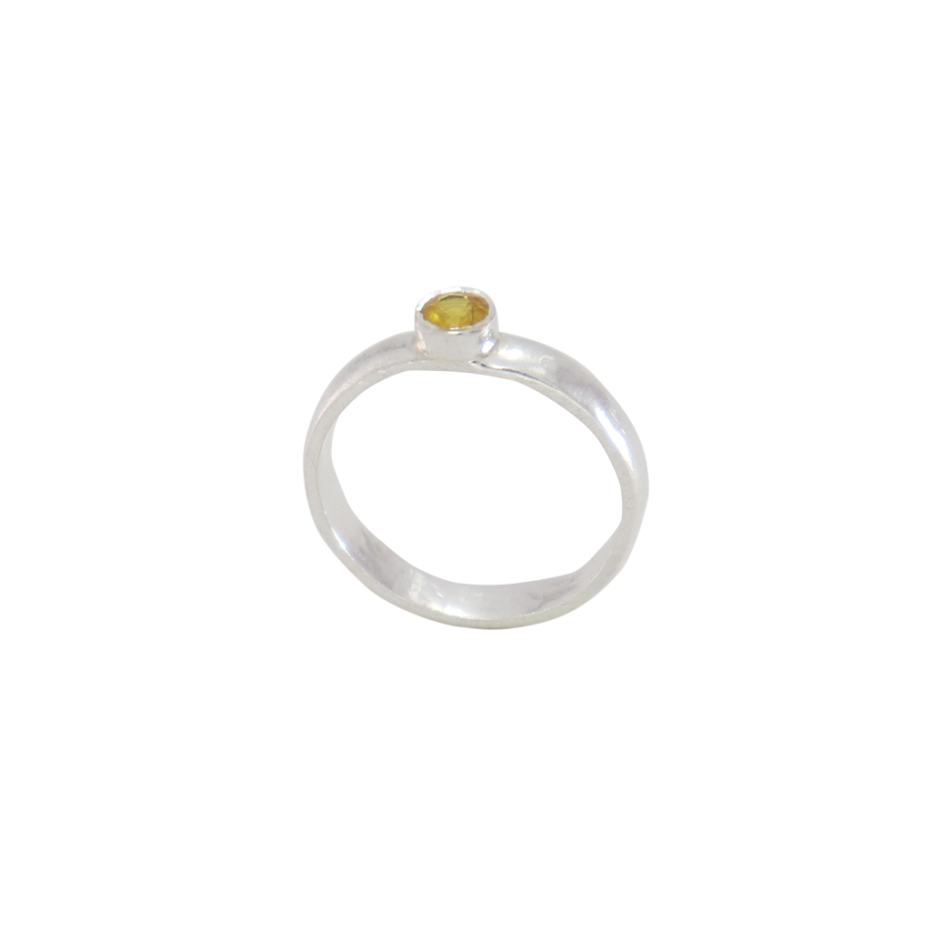 Radiant Yellow Stone Ring in Sterling Silver Radiant Yellow Stone Ring in Sterling Silver