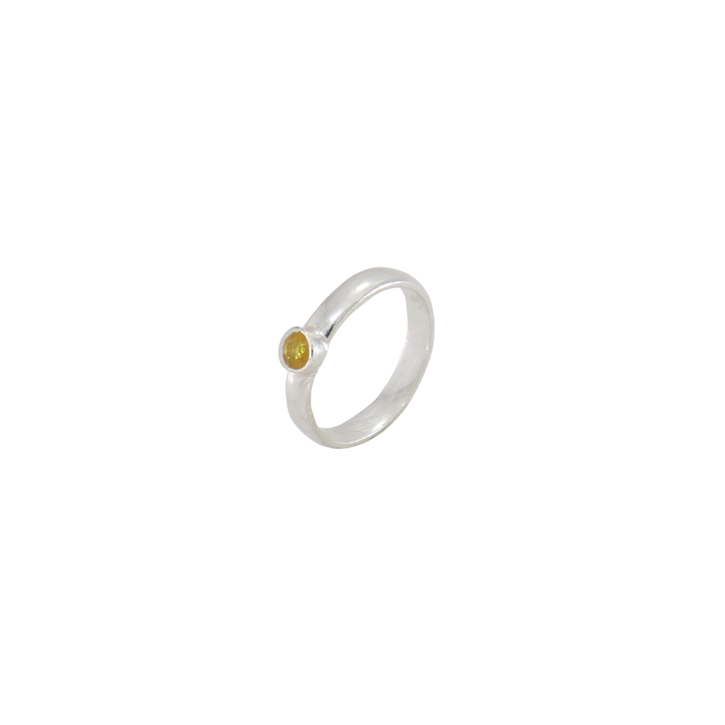 Radiant Yellow Stone Ring in Sterling Silver Radiant Yellow Stone Ring in Sterling Silver