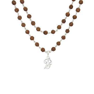 Rudraksha Mala with Lord Murugan Om Dollar Pendant