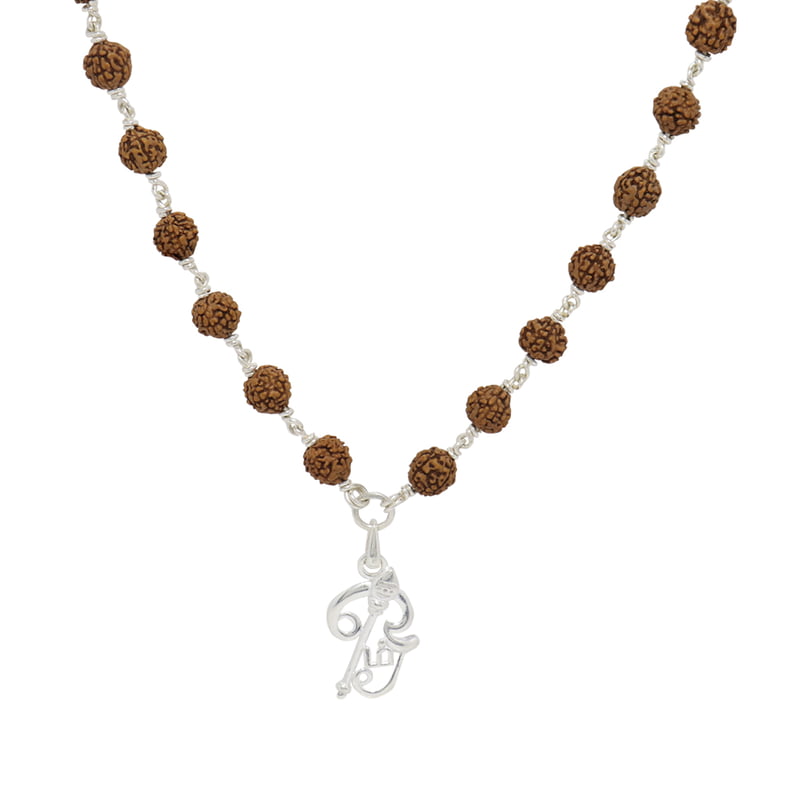 Rudraksha Mala with Lord Murugan Om Dollar Pendant