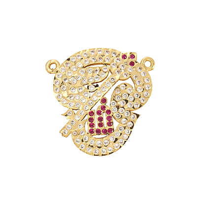 panchaloha white and red stone om pendant panchaloha white and red stone om pendant