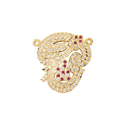 panchaloha white and red stone om pendant panchaloha white and red stone om pendant