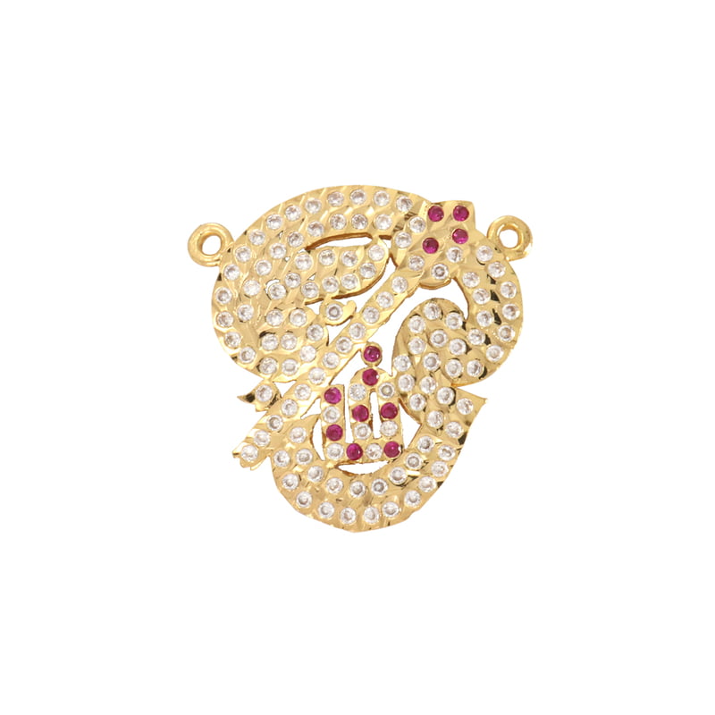 panchaloha white and red stone om pendant panchaloha white and red stone om pendant