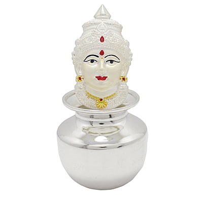 Silver Varalakshmi Face with Kalasam