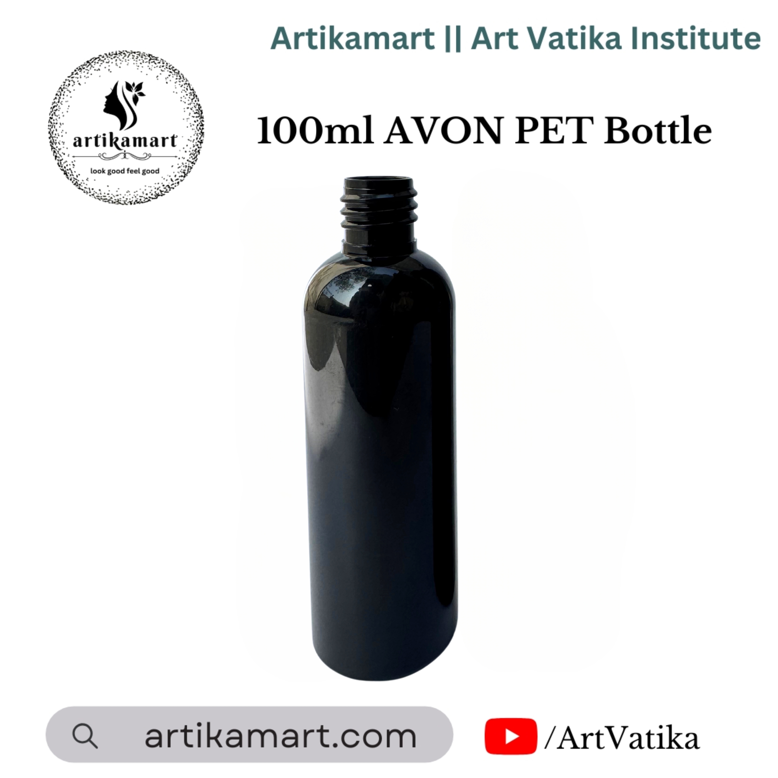 100ml AVON PET Bottle BLACK - 20mm Neck