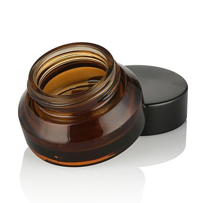 Slant AMBER Glass Jar 30ml BLACK CAP