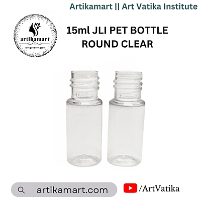 15ml JLI PET BOTTLE ROUND CLEAR - 20mm Neck