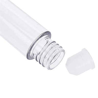 Mascara - ROUND - White Cap - 4ml - Tall Clear Container - Glossy Mascara - ROUND - White Cap - 4ml - Tall Clear Container - Glossy