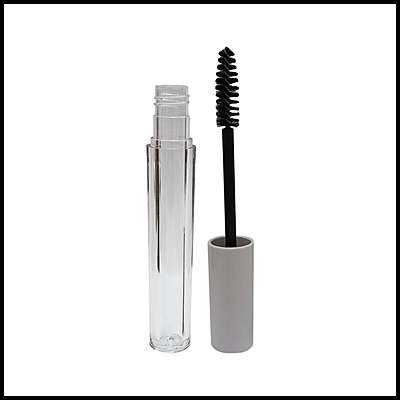 Mascara - ROUND - White Cap - 4ml - Tall Clear Container - Glossy Mascara - ROUND - White Cap - 4ml - Tall Clear Container - Glossy