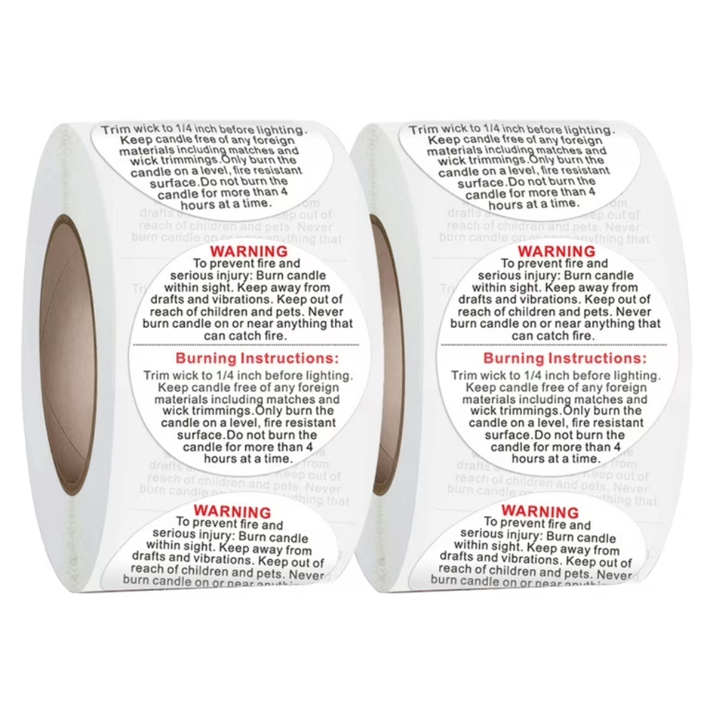 Candle Accessory - Warning Sticker (1 Roll of 1000 Stickers) Candle Accessory - Warning Sticker (1 Roll of 1000 Stickers)