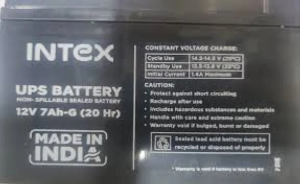 Intex USP Sealed Battery 12V 7AH 20hr