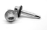 Self Drilling Screw | PATTA MAKE | with 16mm black bonded washer | hex head