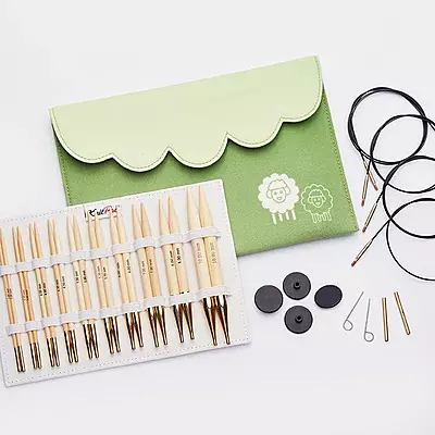 KnitPro Japanese Bamboo Deluxe Interchangeable Needle Set 13cm/5"-22553 KnitPro Japanese Bamboo Deluxe Interchangeable Needle Set 13cm/5"-22553