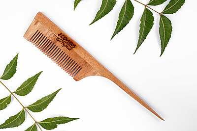Neem Wood Pin Tail Comb for Hair Growth for Men & Women | Antidandruff | Anti-bacterial |Detangling | 100% Natural Eco-Friendly