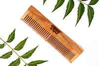 Neem Dual Comb | Hairfall & Dandruff Control/ Eco-Friendly, Anti-Static, Natural Hair Care || Dual-Sided Comb, Natural Neem Wood