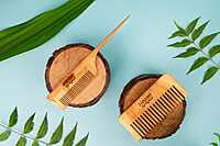 Neem Wood Pin Tail Comb for Hair Growth for Men & Women | Antidandruff | Anti-bacterial |Detangling | 100% Natural Eco-Friendly