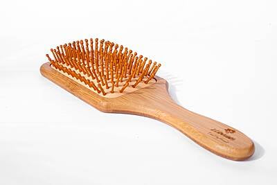 Bamboo Bristles Paddle Hairbrush | Detangling Hair Brush Comb for Men & Women | Natural Bamboo Bristles For Growth & Anti-Static