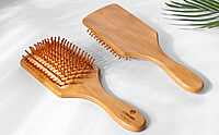 Bamboo Bristles Paddle Hairbrush | Detangling Hair Brush Comb for Men & Women | Natural Bamboo Bristles For Growth & Anti-Static