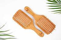 Bamboo Bristles Paddle Hairbrush | Detangling Hair Brush Comb for Men & Women | Natural Bamboo Bristles For Growth & Anti-Static
