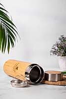 Bamboo Water Bottle | Thermos Bamboo Flask | Hot & Cold | Unique & Stylish Bottle for Office Gym Travel