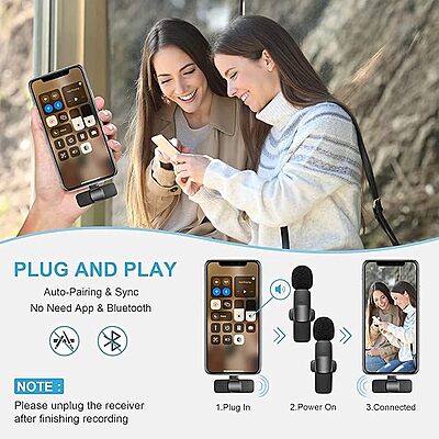 K9 Dual Collar Mic For Android Type C Supported Microphone K9 Dual Collar Mic For Android Type C Supported Microphone