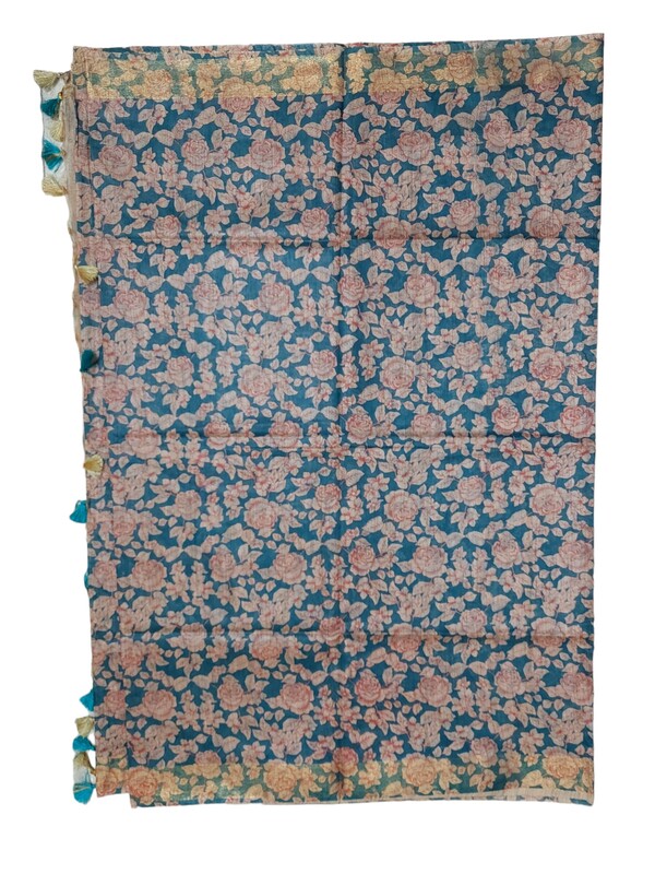 Red & Gold Kalamkari Print Saree with Running Blouse