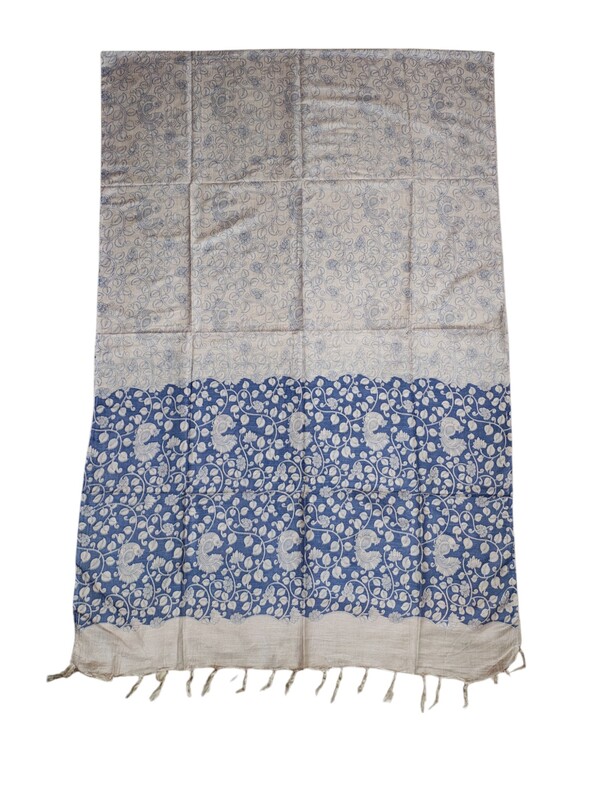Indigo Kalamkari Unstitched Salwar Suit Dress Material with Dupatta
