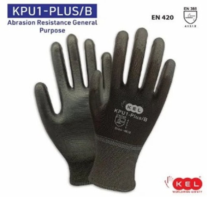 Cut Resistant KPU1-Plus Black Nylon Knitted Gloves. Cut Resistant KPU1-Plus Black Nylon Knitted Gloves.