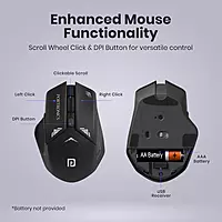Portronics Key9 Combo Wireless Keyboard and Mouse Set for PC & Laptop (Grey)