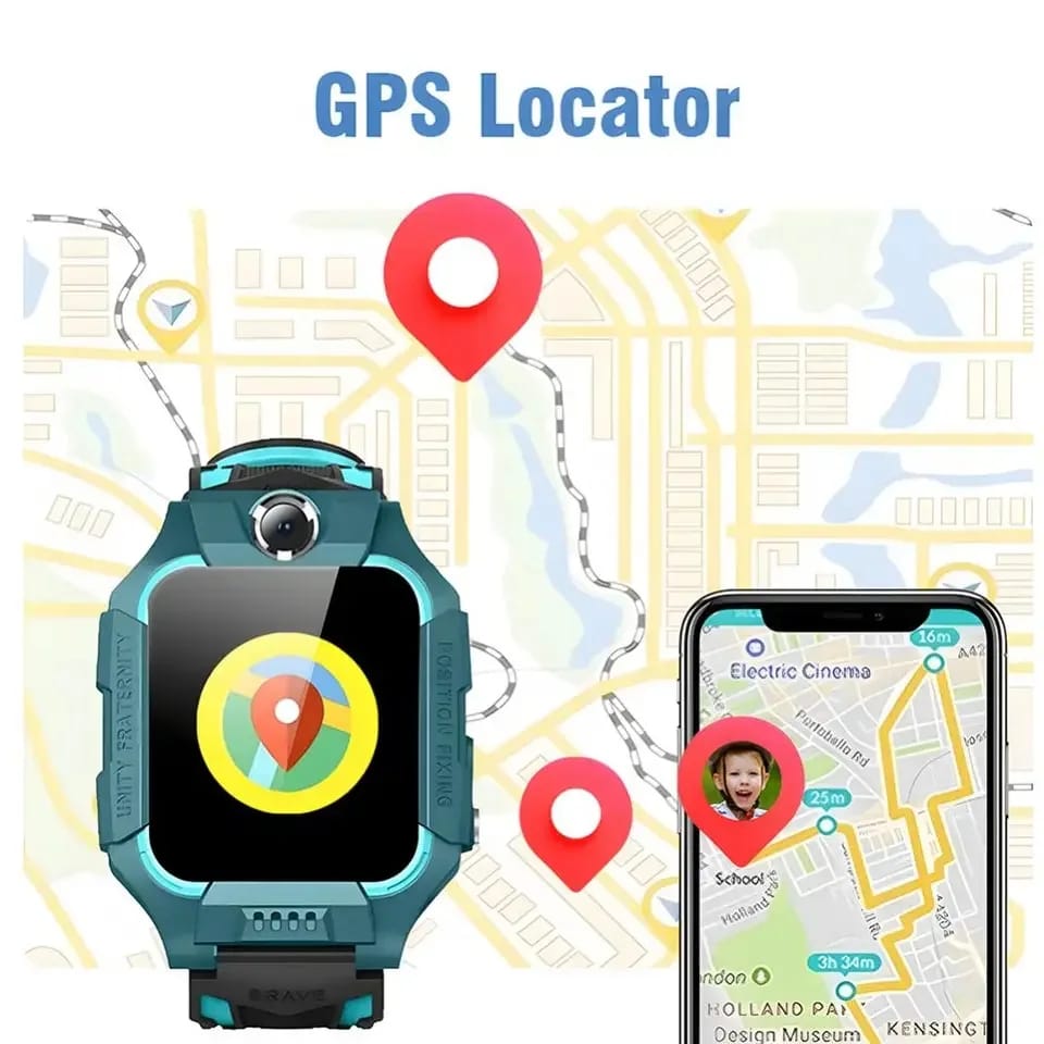 Smart Kids LBS Tracking Watch with Voice Calling, SOS, Remote Monitoring, Camera, Smartwatch