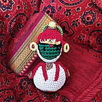 Crochet Kathakali Miniature Figurine Crochet Kathakali Miniature Figurine