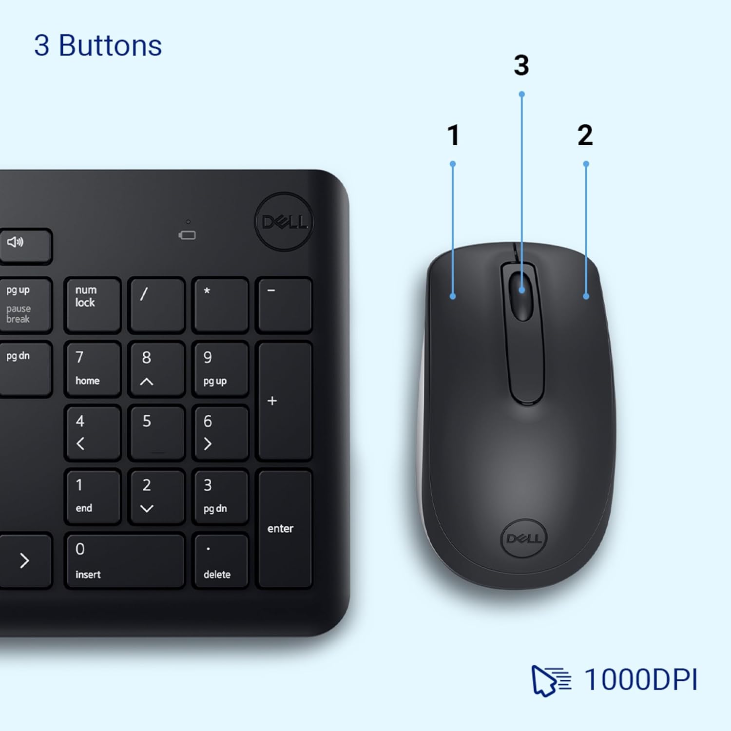 Dell Wireless Keyboard and Mouse - KM3322W