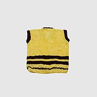 (3-4 Years) Baby Woolen Sweater, Handknitted, Yellow with Brown Stripes