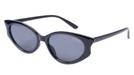 Soigné Female Large Cateye Sunglasses.Glossy Black with Multi Color Sunglasses Chain