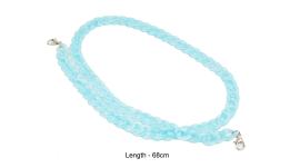 Soigné Female Large Cateye Sunglasses.Leopard Print with Lite Blue Color Chain