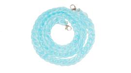 Soigné Female Large Cateye Sunglasses.Leopard Print with Lite Blue Color Chain