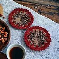 Crochet Madhubani Coaster Red (Set of 4)