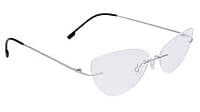 Soigné Female Medium Rimless Cat Eye Spectacle Frame.Silver Soigné Female Medium Rimless Cat Eye Spectacle Frame.Silver