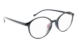 Soigné Unisex Medium Round Spectacle. Glossy Black