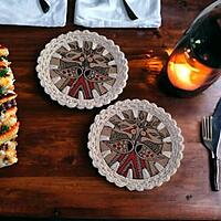 Crochet Madhubani Coaster White (Set of 4)