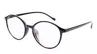 Soigné Unisex Medium Round Spectacle. Glossy Black