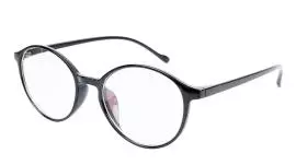 Soigné Unisex Medium Round Spectacle. Glossy Black