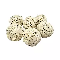 Leafndeor 6cm Natural White Sola Wood Atta Ball for bird foraging toys and home decor Leafndeor 6cm Natural White Sola Wood Atta Ball for bird foraging toys and home decor