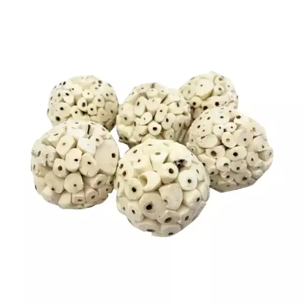 Leafndeor 6cm Natural White Sola Wood Atta Ball for bird foraging toys and home decor Leafndeor 6cm Natural White Sola Wood Atta Ball for bird foraging toys and home decor