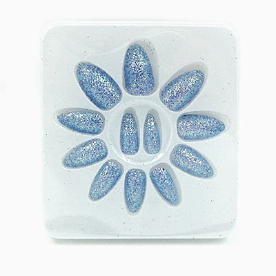Almond Glitter Nails